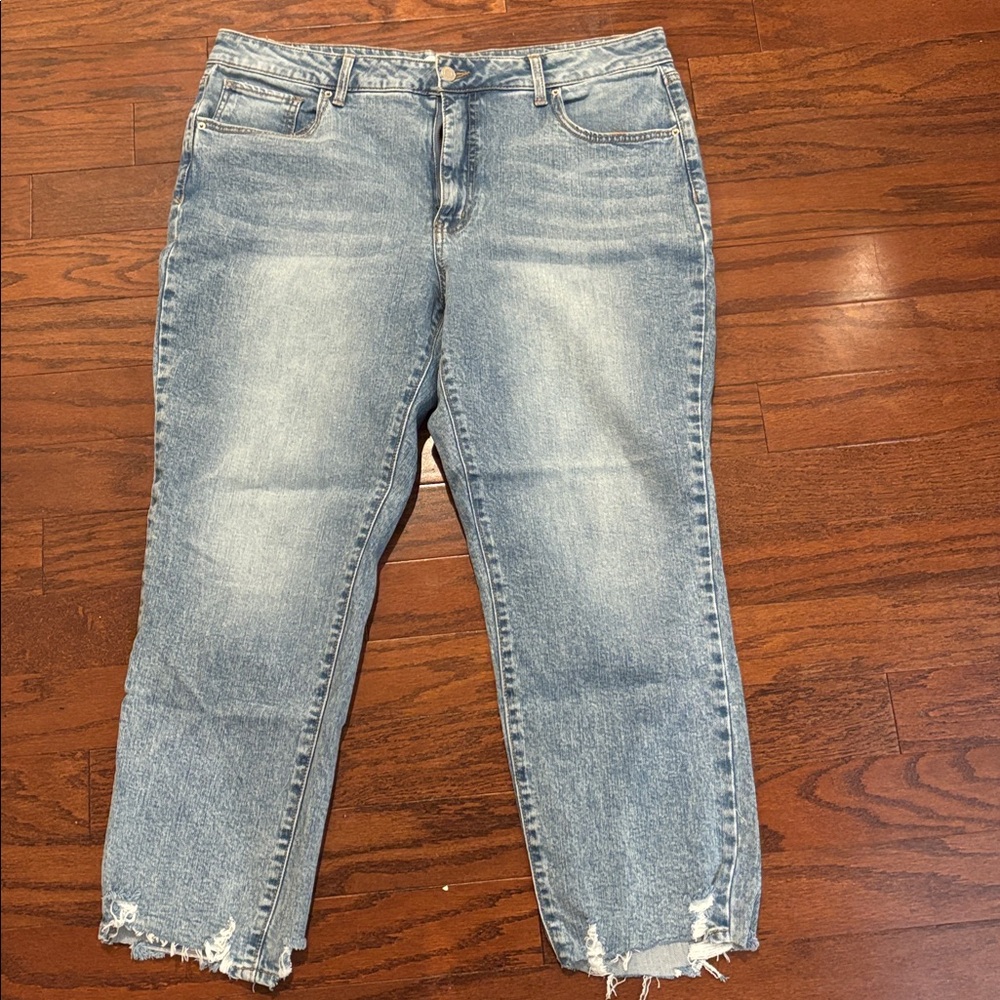 Distressed Blue Jeans